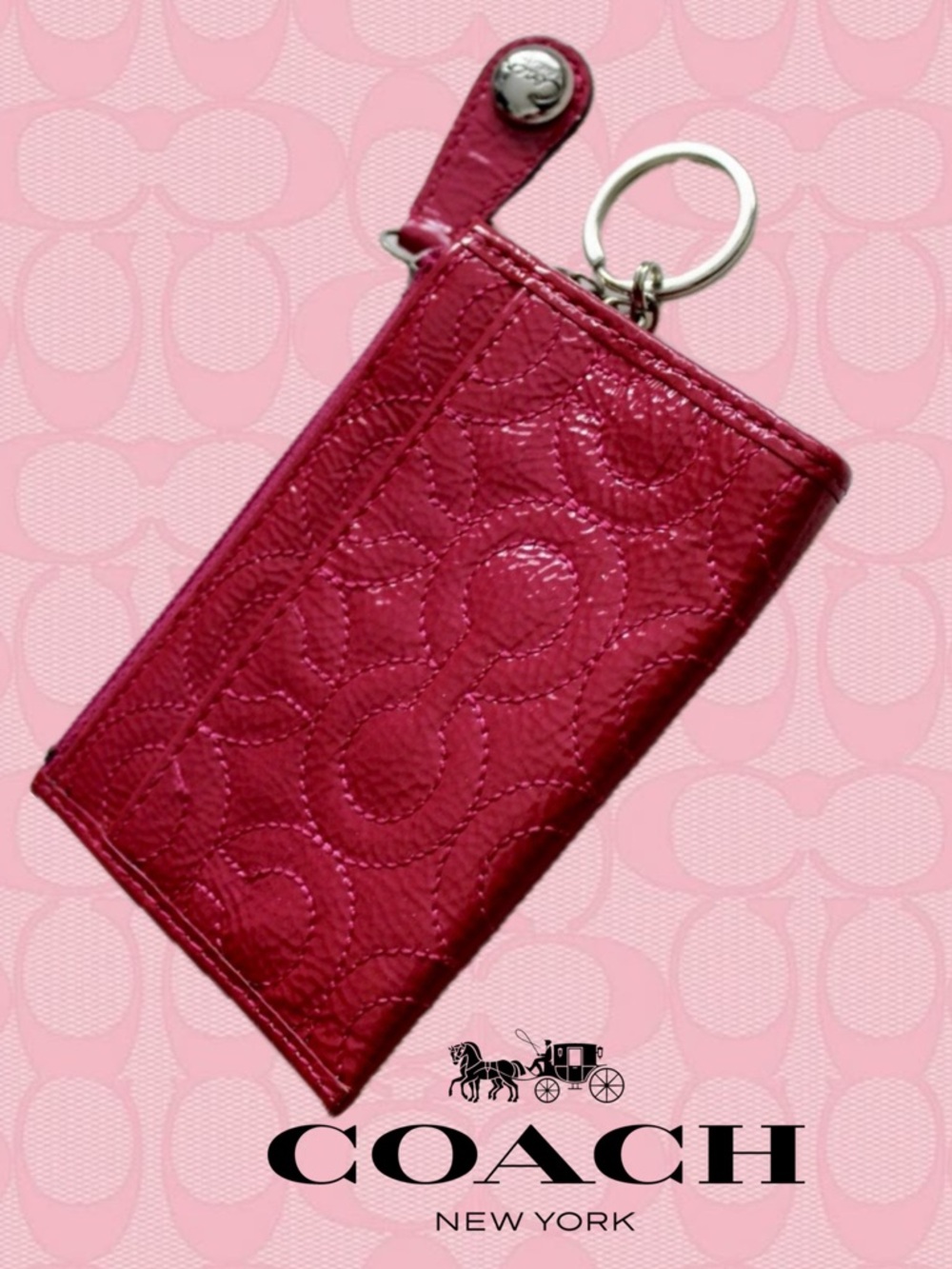 Coach Key Pouch - pink